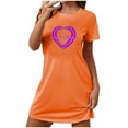 thumbnail image 1 of COM1950s Shorts pour Femmes, Chemises de la Saint-Valentin pour Femmes, Grande Taille de la Saint-Valentin Robe de Nuit Courte Imprimée Col Rond Manches Courtes, Chemises à Manches Courtes pour Femmes, Robe de la Saint-Valentin, 1 of 6