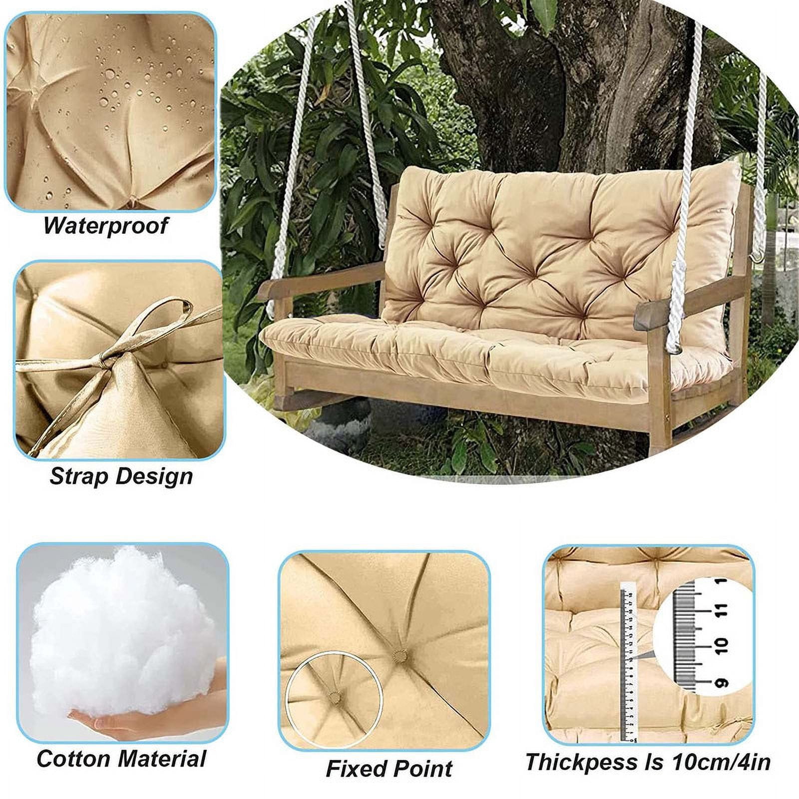 YLLN 60*40 Inch Porch Swing Cushions, Patio Furniture Cushions With 4" Thicken Backrest, Bench Cushions For Outdoor Furniture, Anti-Fading Waterproof Patio Cushions