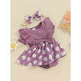 thumbnail image 4 of Musuos Infant Baby Girl Cute Romper Dress 3 6 9 12 18Months Daisy Print Short Sleeve Round Neck Jumpsuit with Bow Headband, 4 of 10