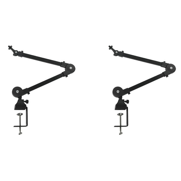2X Brazo de Soporte para MicróFono de Alta Resistencia, Ajustable y Plegable para Estudio y Presentaciones en