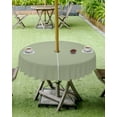 thumbnail image 4 of nqOlkjepod Sage Green Outdoor Tablecloth with Umbrella Hole & Zipper, Farmhouse Sage Green Decor Round Table Cover 54 Inch, Dining Waterproof Table Cloth Protector for Patio/Party/Picnic, 4 of 7