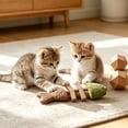 thumbnail image 5 of FEOLGEHLY Catnip Toy Set for Indoor Cats Silvervine Cat Toy Cat Teething Toy Cat Chew Toy Multi-Shape Fish Ball Mouse Feather Boredom Relief (Brown C), 5 of 7