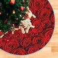 thumbnail image 5 of FMSHPON Valentine's Mother's Day Natural Red Rose Xmas Christmas Tree Skirt Stand Mat for Holiday Party Decoration Indoor Outdoor 48 inches, 5 of 6