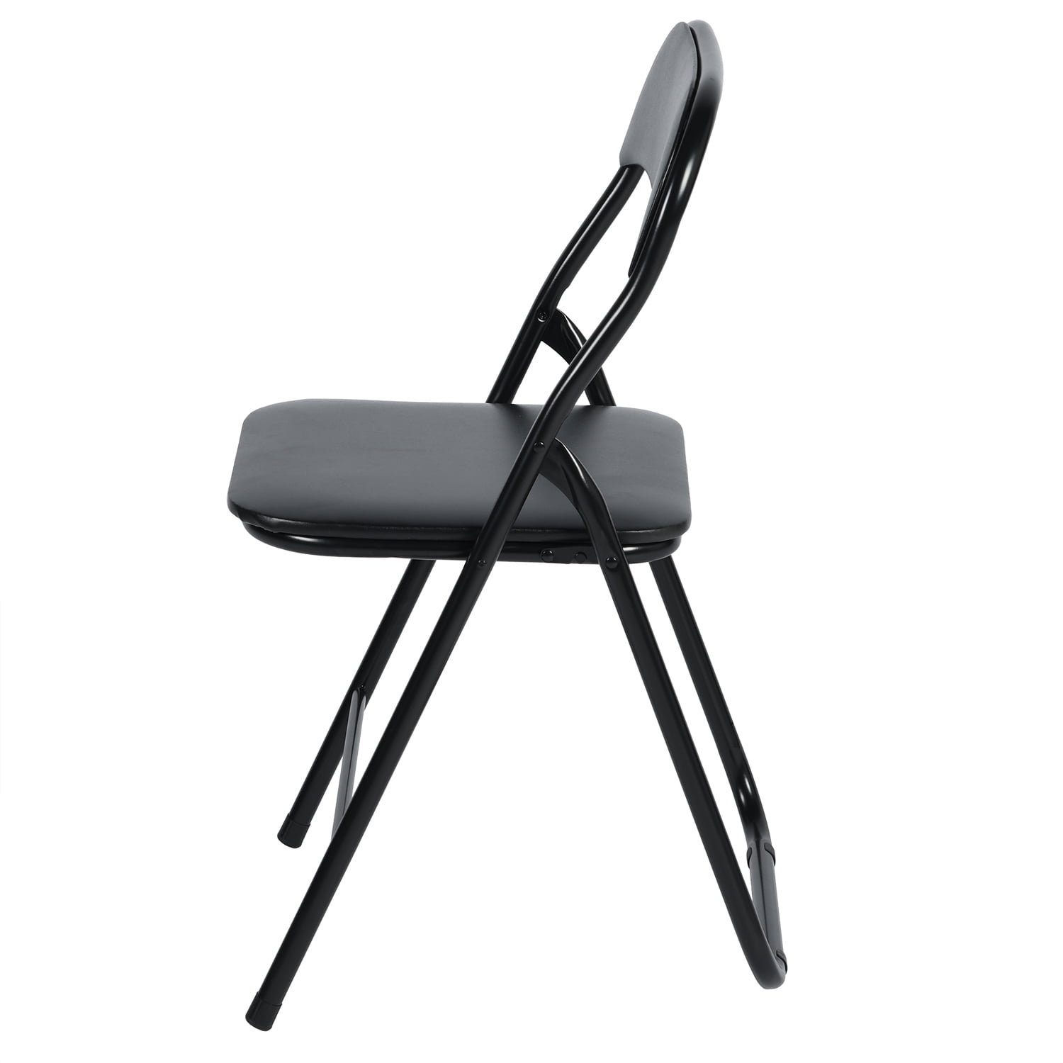 Homy Casa 2 Pack Padded Folding Chairs with Metal Frame for Dining and Patio Events Black