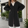 thumbnail image 2 of Ediodpoh Long Cardigans for Women Sweater Coat Casual Loose Knit Button Front Open Front Oversized Fall Winter Outwear Black XL, 2 of 5