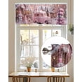thumbnail image 7 of Pink Christmas Car Kitchen Valances for Windows Winter White Snowscape Valance Curtains&nbsp; for Kitchen /Living Room/Bedroom/ Bathroom Decor, 54"x18 " ,Rod Pocket 1 Panel,, 7 of 7