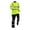 Green, variant on Men's Color Blocked Long Sleeve Lapel Top Safety Construction Labor Protection Work Clothes Set Orange