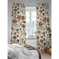 thumbnail image 3 of Fall Sheer Curtains 96 inches Long, Plant Vintage Mushroom Leaf Linen Texture Light Filtering Sheer Window Curtains Rod Pocket Voile Drapes for Bedroom Living Room, 52"W x 96"L 2 Panels, 3 of 7