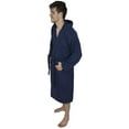 thumbnail image 6 of Mens 100% Terry Cotton Toweling Bathrobe Dressing Robe Hooded Navy XXL, 6 of 8