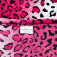 thumbnail image 4 of Pink White Leopard Animal Print Super Soft Warm Cozy Flannel Fleece Micro Plush Microfiber Bed Throw Blanket, 4 of 7