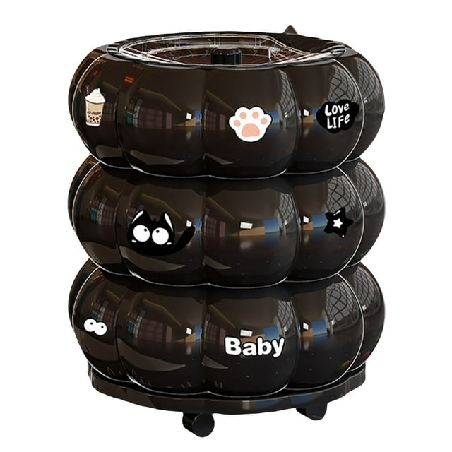 Large Capacity Halloween Pumpkin Can With Lid And Wheels For Home Use Stylish Modern Design For Living Room Décor Compacter Can Kitchen Bags 3 Bags Small Can Liners 2 4gallontrash Bag Drawstring 13