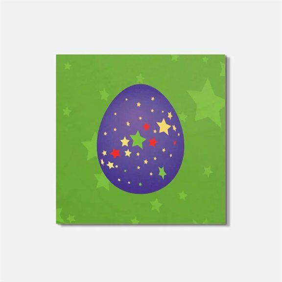 Space Easter Egg 4'' X 4'' Square Wooden Coaster