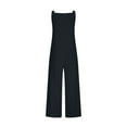 thumbnail image 5 of Edvintorg Jumpsuits for Women Casual Fashion Solid Color Adjustable Sleeveless Wide Leg Jumpsuit with Pocket Summer Overalls for Women Loose Fit, 5 of 6