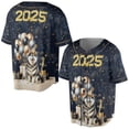 thumbnail image 3 of Happy New Year Siberian Husky Welcome 2025 Balloon Firework Party All Over Print 3D Baseball Shirt Husky Dog Lover Gifts Softball Sport - 01014, 3 of 6
