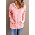 thumbnail image 4 of ABPHQTO Abrigo rosa con capucha y cremallera completa para mujer con estampado floral en el interior con capucha, 4 of 5