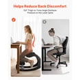 thumbnail image 3 of KFFKFF Ergonomic Kneeling Chair with Adjustable Foam Cushions, Wooden Frame, Height Customization, Supports Neck and Back Comfort for Home, Office, or Meditation, Black, 3 of 9