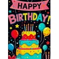 thumbnail image 3 of Colorful Birthday Themed Backdrop Banner with Cake Balloons and Stars Happy Birthday Party Supplies Photography Props Decorations Birthday Decoration, 3 of 7