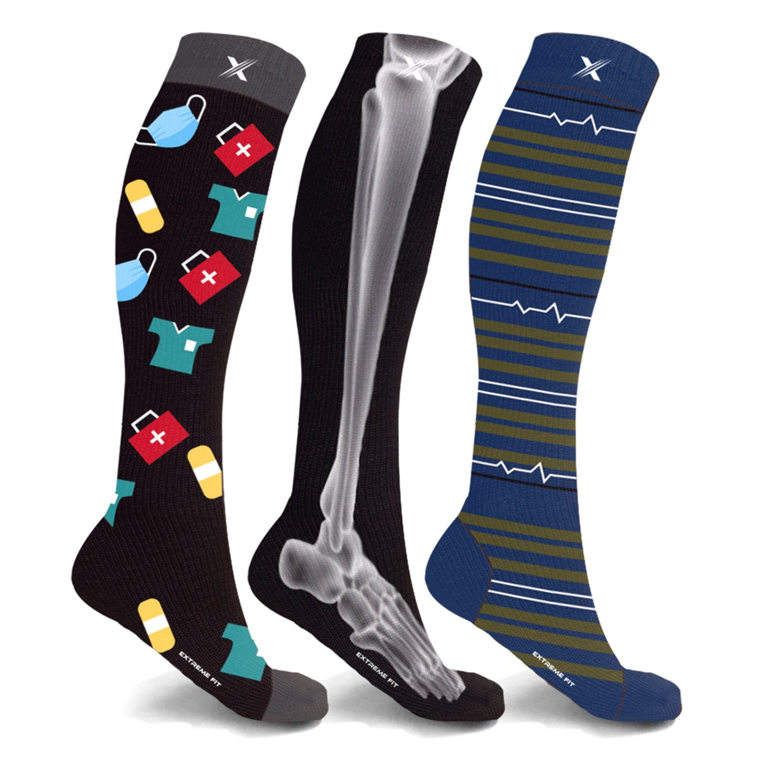 Full Printing Compression Socks Knee High Nurse Pregnant Running Medical  and Travel Athletic - XW03547 - Brilliant Promotional Products