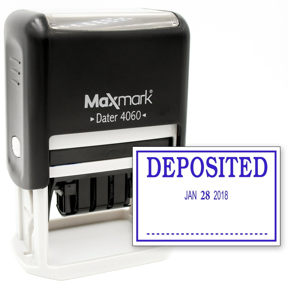 MaxMark Large Date Stamp with DEPOSITED Self Inking Date Stamp, Large