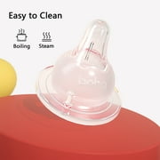 YOHKOH Newborn Nipple,Wide-Neck Soft Silicone,Slow Flow,for 0m+ Newborns,4pcs