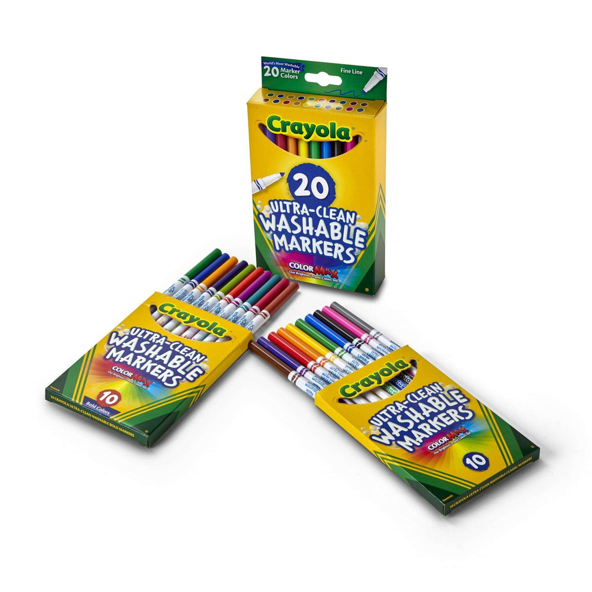 Crayola® Pastel Supertip Washable Markers, Fine Point, Assorted Pastel  Colors, Pack Of 20 Markers