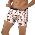 thumbnail image 3 of Rateoe Red Mushroom Print Men’s Underwear Boxer Briefs Soft Comfortable Underwear Boxer Briefs, Long Leg Briefs,Anti-chafing Boxer Briefs, 3 of 7