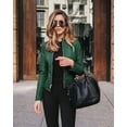 thumbnail image 5 of Solid Fall Women Bike Coat Faux Leather Outwear Zipper Outfit Spring Autumn Wome Fashion Short Thin Female Jacket Coat, 5 of 5