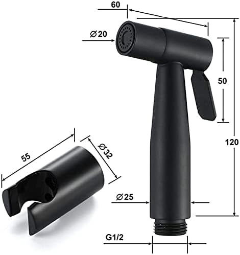 ToiletSprayer Premium Black Stainless Steel Bathroom HandheldToilet Sprayer - Shattaf Sprayer Best Used For Personal Hygiene And Potty Toilet Spray - Perfec