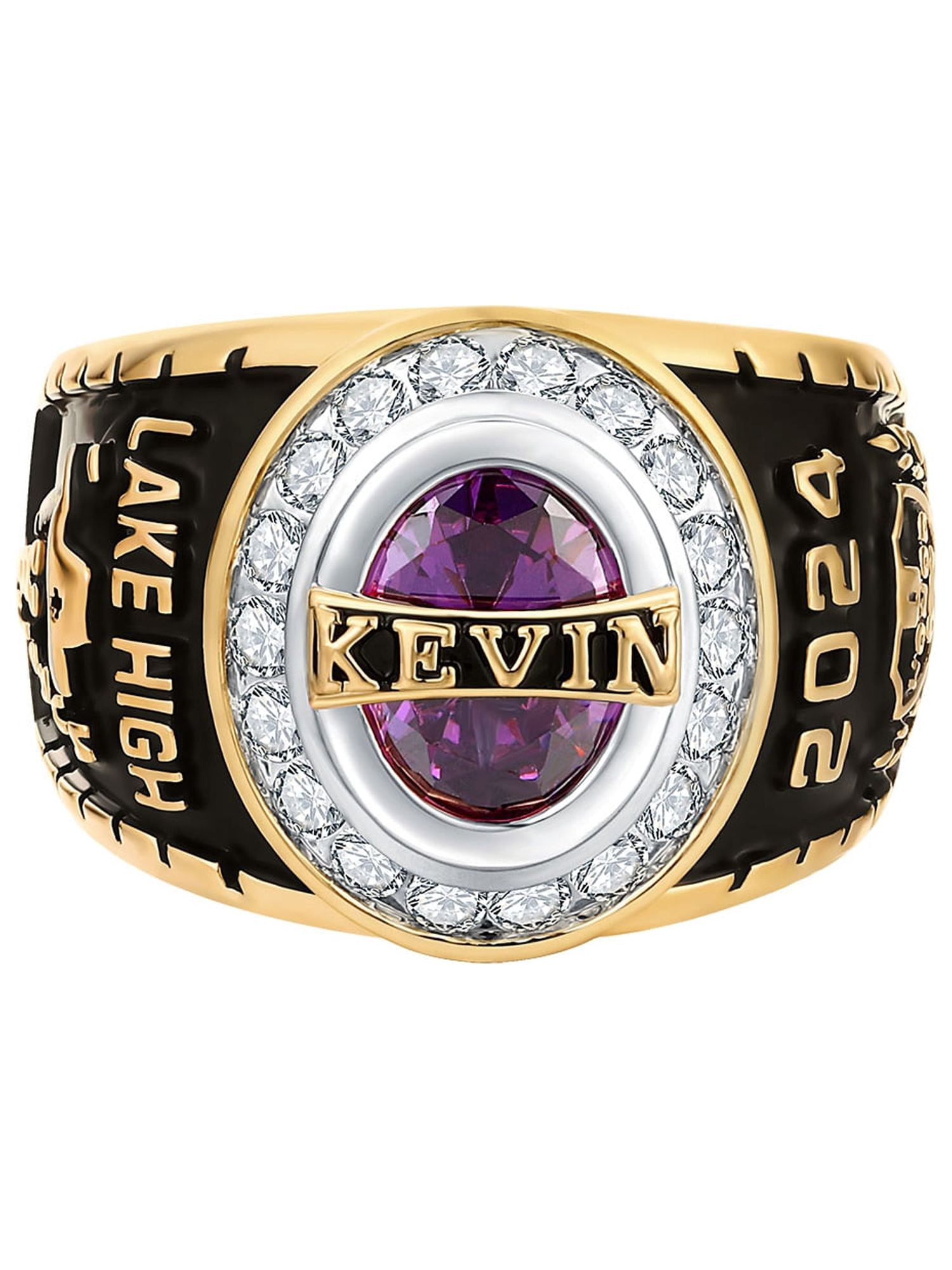 Order Now for 2025 Graduation, Freestyle Men's CZ Oval Stone Personalized Top Class Ring, Personalized, High School or College
