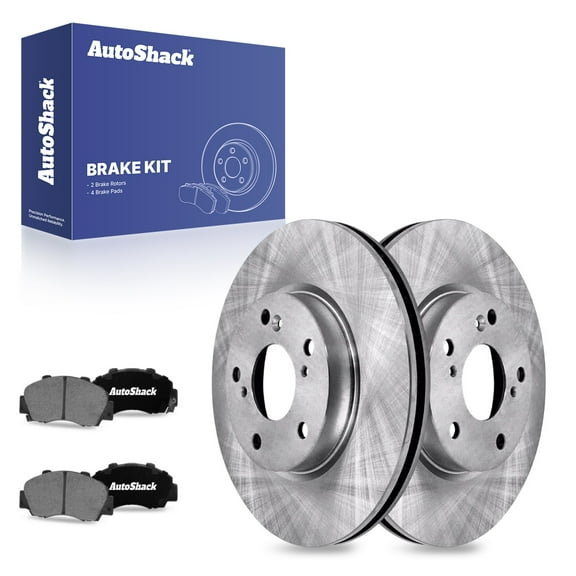 AutoShack 11.09" (281.8 mm) Front Vented Brake Rotors   Ceramic Brake Pads | Replacement for 1998-2002 Honda Accord | 6-PC Brake Kit
