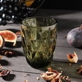 thumbnail image 2 of STP GOODS Vintage Embossed Glasses Set of 6 pcs 8.1 fl oz (240 ml) Glass Drinking Glasses Glass Tumbler Set of 6 Vintage Water Glasses Glassware for Water Cocktail, Green, 2 of 7