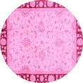 thumbnail image 1 of Ahgly Company Indoor Round Oriental Pink Traditional Area Rugs, 6' Round, 1 of 4