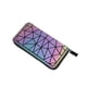 thumbnail image 2 of 1 cartera luminosa geométrica para mujeres y niñas, monedero holográfico reflectante, bolso elegante de moda, tarjetero, organizador de dinero, cartera con cremallera., 2 of 5