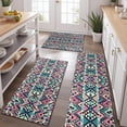 thumbnail image 2 of Multicolor Geometric Pattern Kitchen Rugs Sets Of 3,Kitchen Runner Rugs Non Skid Washable,Decorative Kitchen Floor Mats for Kitchen,Sink,Laundry,17"x30"+ 17"x47" + 17"x59", 2 of 6