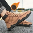 thumbnail image 2 of jsaierl Men's Casual High-top Leather Shoes Warm Short Boots, Trendy Men's Shoes, 2 of 9