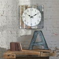 thumbnail image 3 of Stonebriar 15.7" Brown Analog Square Farmhouse Battery Operated Wall Clock, 3 of 8