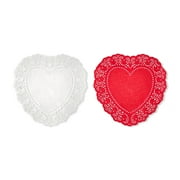 Valentine's Day Red & White Heart Paper Doilies Partyware, 6 x 6 in, 40 Count, by Way To Celebrate