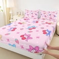 thumbnail image 3 of Homewish Female Women Cute Fruit Cherry Strawbeery 4 Pieces Queen Sheet Sets,Cartoon Polka Dots Bow-Tie Ultra Soft Flat Sheet,Chic Floral Flowers Queen Fitted Sheet,Ultra Soft Home Decor, 3 of 7