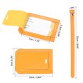 thumbnail image 2 of Equipaje Etiqueta PU Soportes 10x7cm Equipaje Etiqueta Identificador con Correas para Mochila Viaje Bolso Maleta Naranja Paquete de 3, 2 of 6