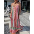 thumbnail image 5 of Biekopu Women's Summer Long Dress Bohemian Sleeveless Spaghetti Strap Graphic Print Loose Dress Midi Slip Dress, 5 of 5