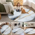 thumbnail image 5 of Gray Marble Round Area Rug 7 FT, Non Slip Living Room Area Carpet, Modern Ink Painting Art Abstract Washable Soft Circular Rug Non-Shedding Floor Carpet for Bedside Office Play Room Classroom, 5 of 9