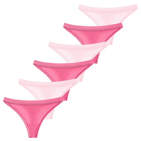 

ZMHEGW Briefs For Women Christmas Gift Underpants Patchwork Color Panties Bikini Solid Knickers 6 Pieces Cotton Panties Underwear Women s Seamless