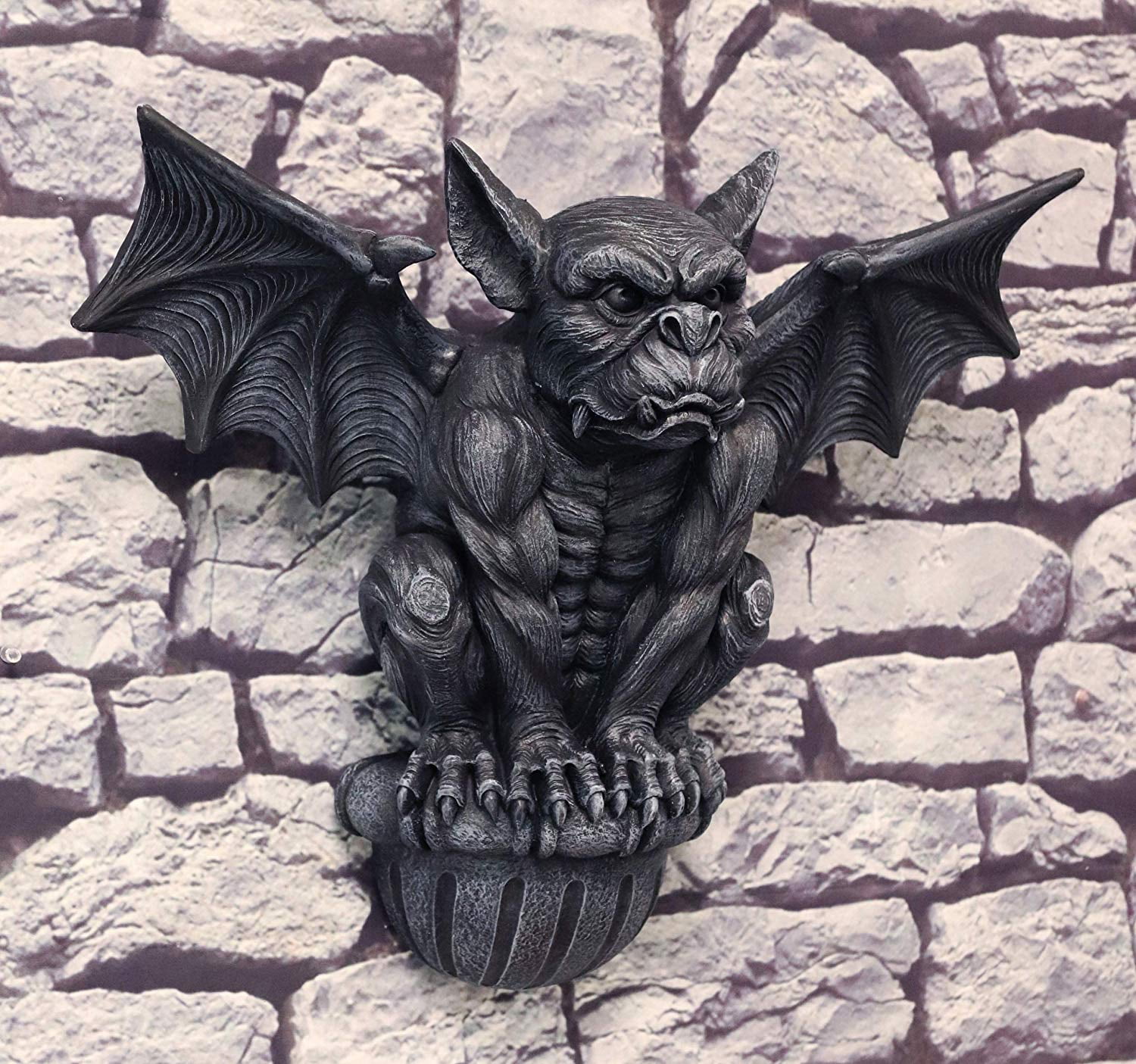 Ebros Large Gothic Winged Gargoyle On Ledge Wall Decor