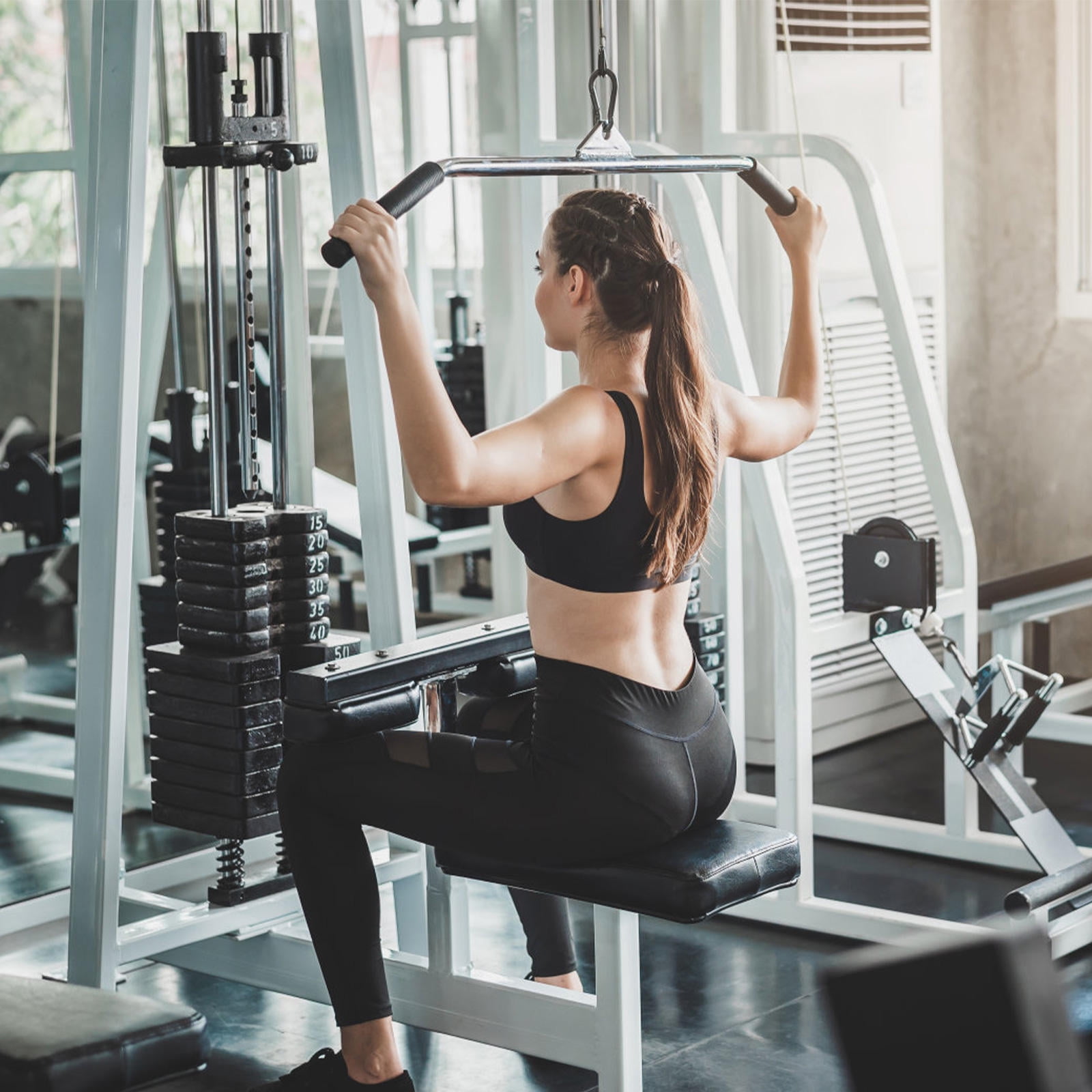 HEALEEP Fitness Pull Up Bar Bicep Tension Steel Black 1Set 32.23X1.38X1.38in