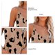 thumbnail image 5 of Top con tirantes finos para mujer, cuello en V, sin mangas, estampado de leopardo, Top informal de verano fresco a la moda, color caqui S, 5 of 5
