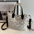 thumbnail image 4 of Bolso informal para mujer de nailon de gran capacidad para viajes, trabajo, compras (blanco), 4 of 9