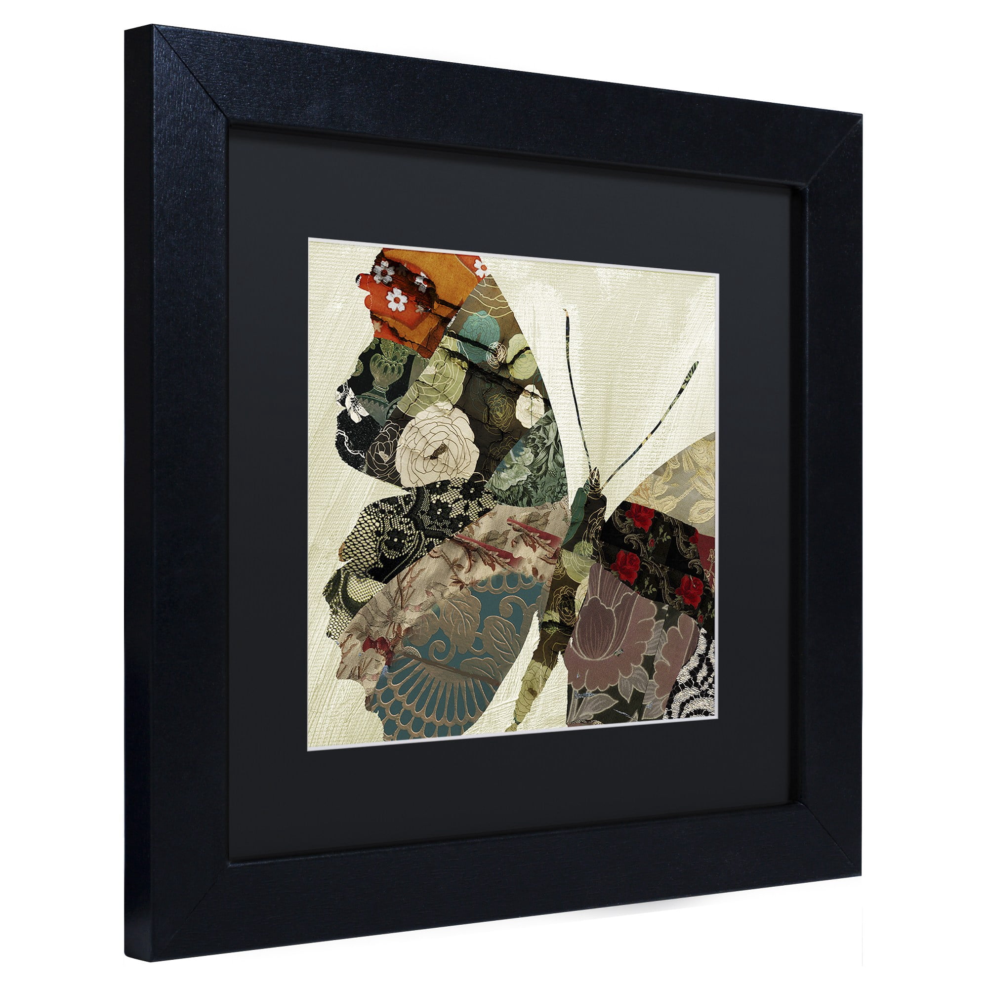 Trademark Fine Art "Butterfly Brocade III" Canvas Art by Color Bakery Black Matte, Black Frame