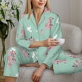 thumbnail image 6 of Pajamas for Women Sets, Eiffel Tower Pigeon Lounge Sets Long Sleeve Button Down Night Shirts Sleepwear Pjs, 6 of 6
