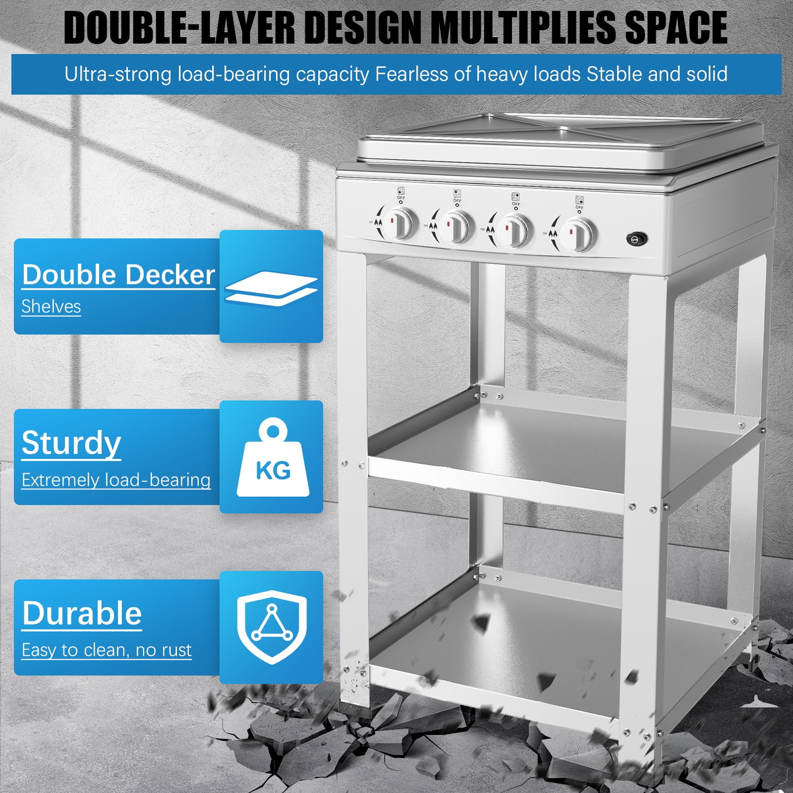 DWALE 4-Burner Propane Outdoor Stove with Gas Regulator and 5ft Hose