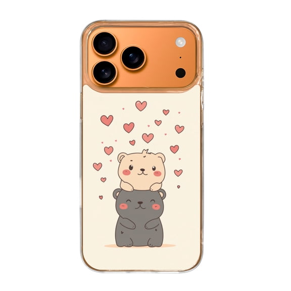 Case For Apple iPhone Air / 17 Pro / 17 Pro Max Series Case, Slim Thin Transparent Flexible Clear TPU Shockproof Phone Case For iPhone 17 Series, Cute Bear Love (2)